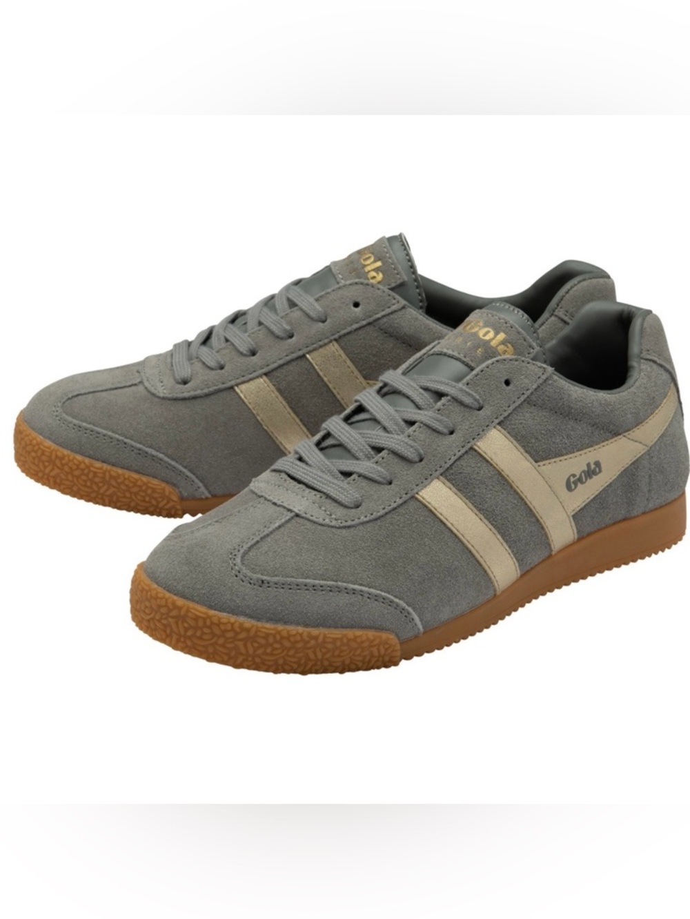 Gola Harrier Mirror Sneakers in Ash/Gold/Gum
